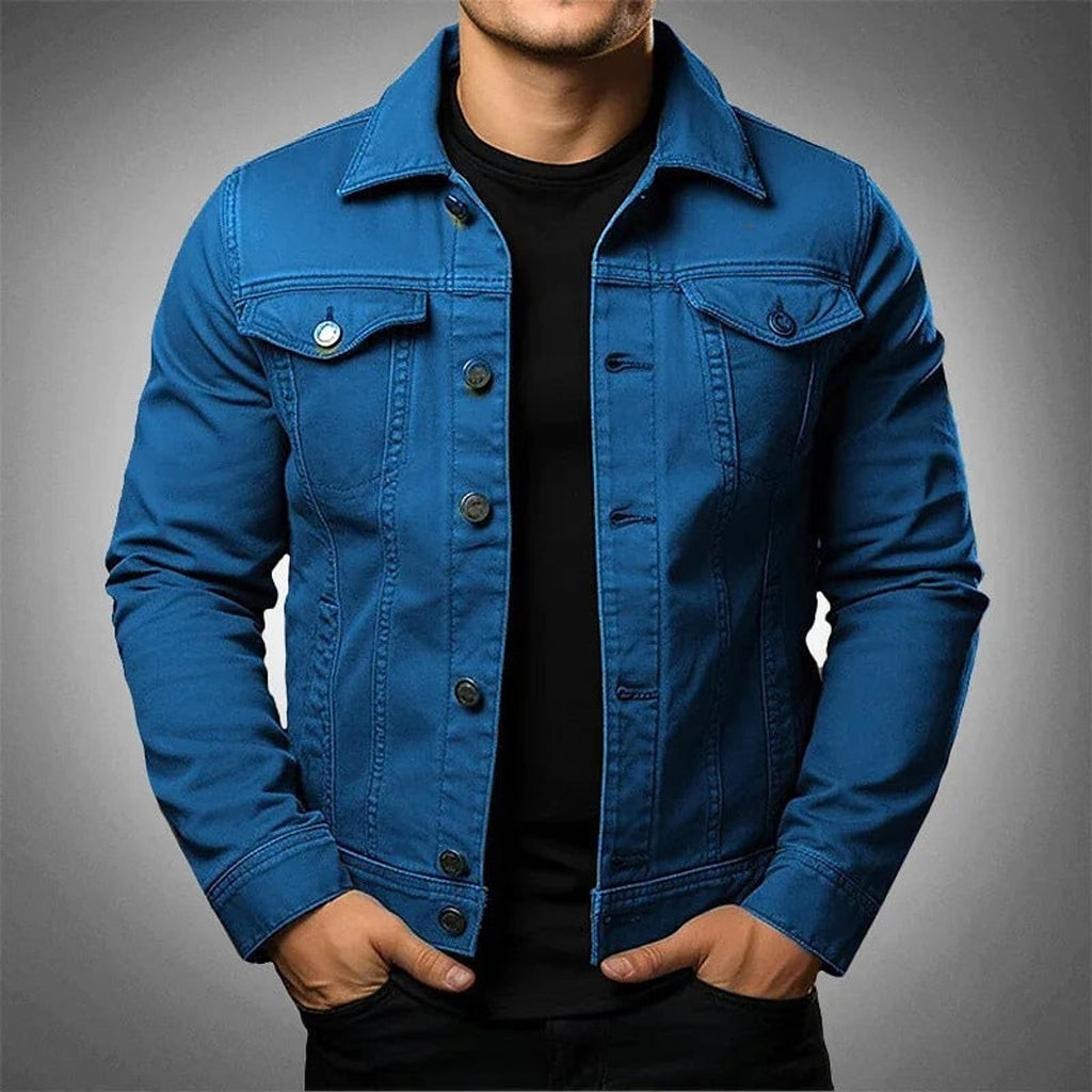 Men's Jacket Denim Coat Tooling Solid Color Thick Coat - enhanced image 3