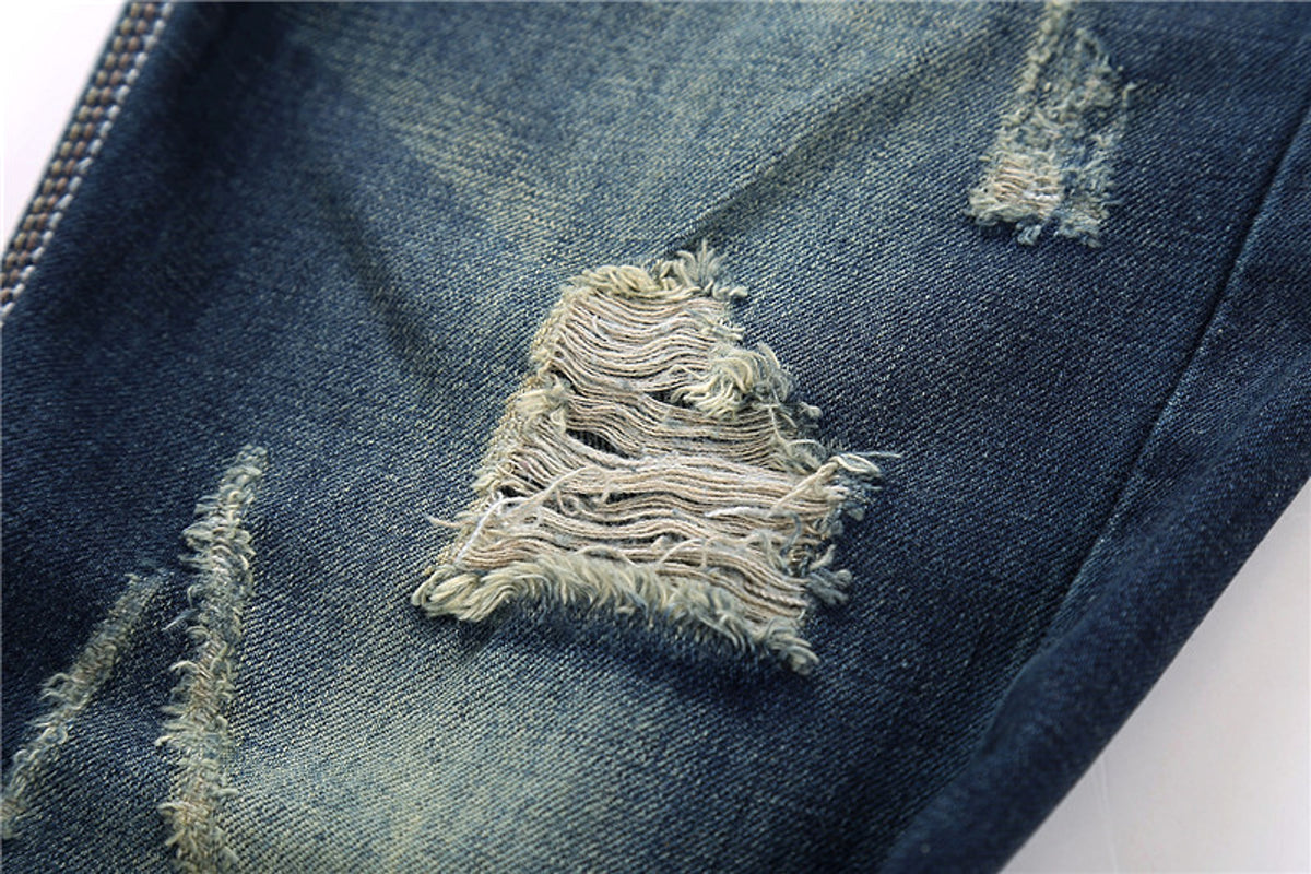 Men's Jeans Wear Hole Straight Tube - enhanced image 3
