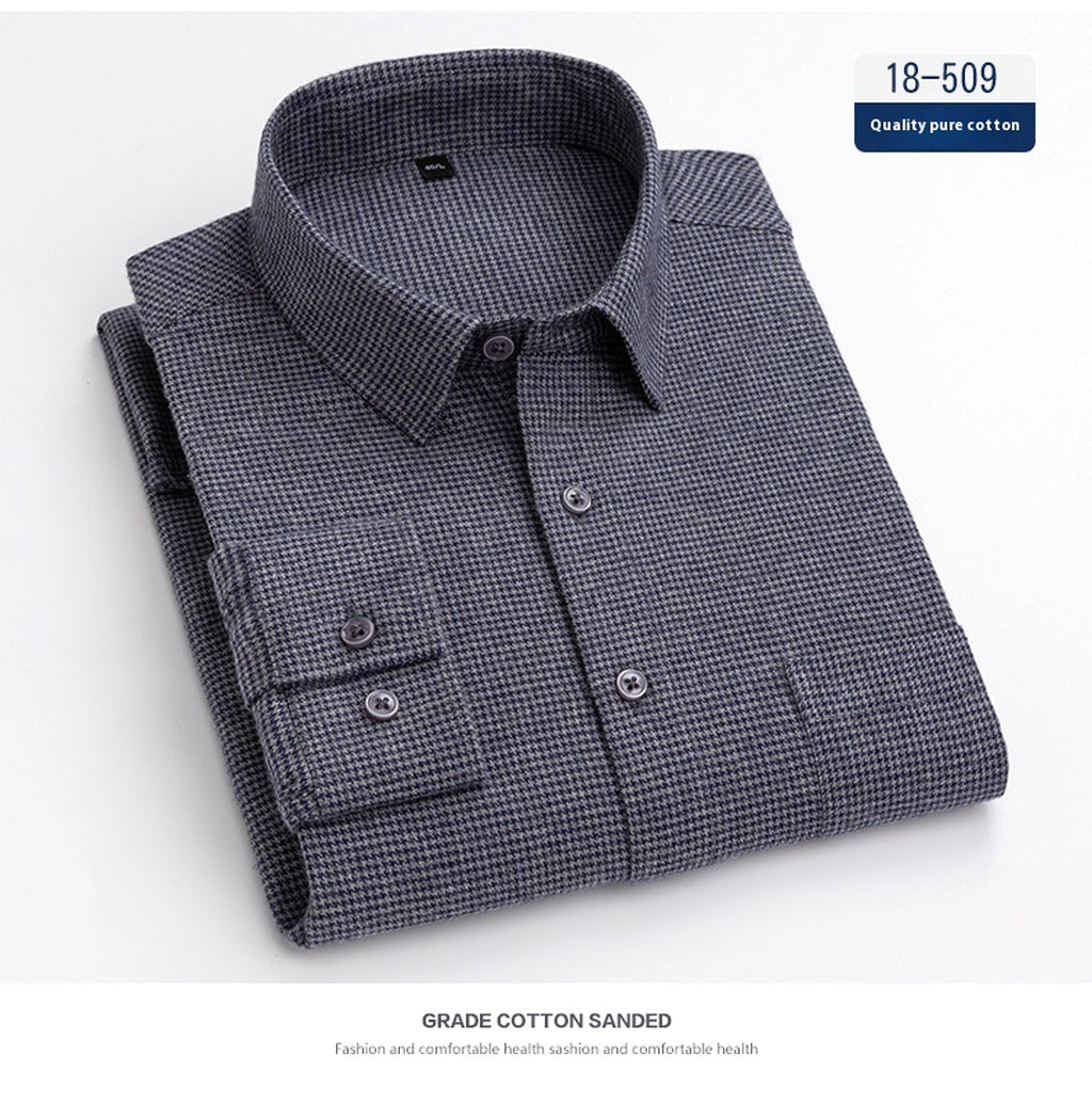 Men's Long Sleeve Solid Color Pocket Light Business DressShirt - enhanced image 3