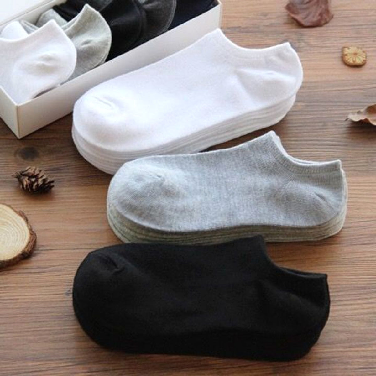 Men's Odor Resistant Low Cut Shallow Mouthed Invisible Boat Socks - enhanced image 3