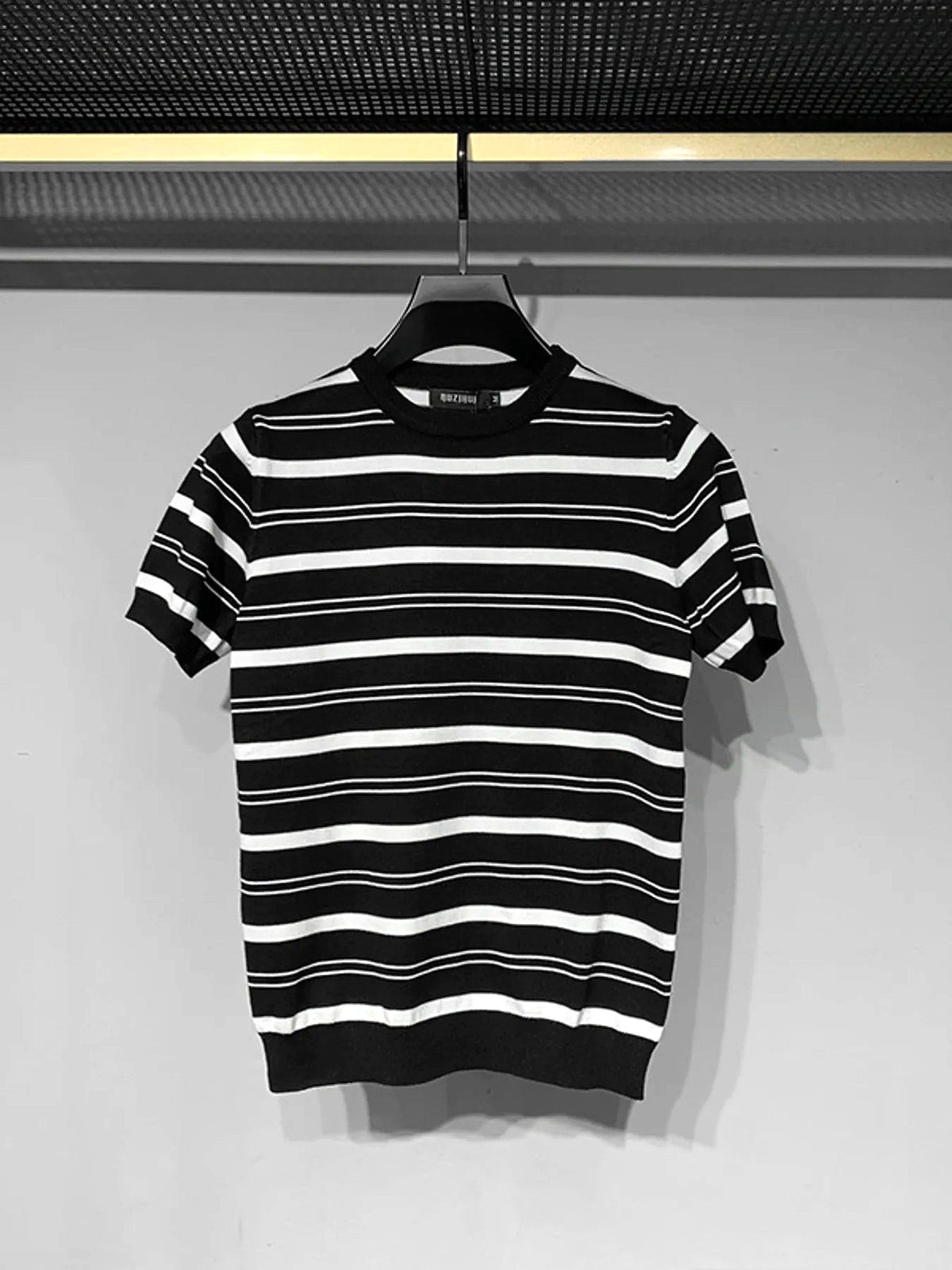 Men's Plus Size Classic Striped Short Sleeve Knit T-Shirt - enhanced image 3
