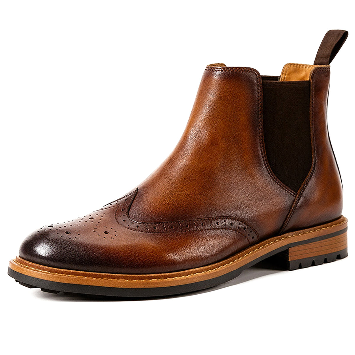Men's Shoes High-top Sleeve Men's Leather Boots Cowhide British Retro - enhanced image 3
