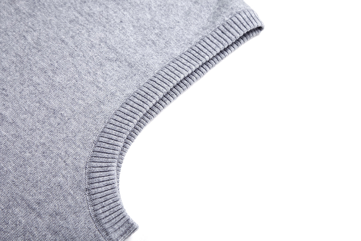 Men's Sleeveless Sweater Vest Casual Solid Color And V-neck - enhanced image 3