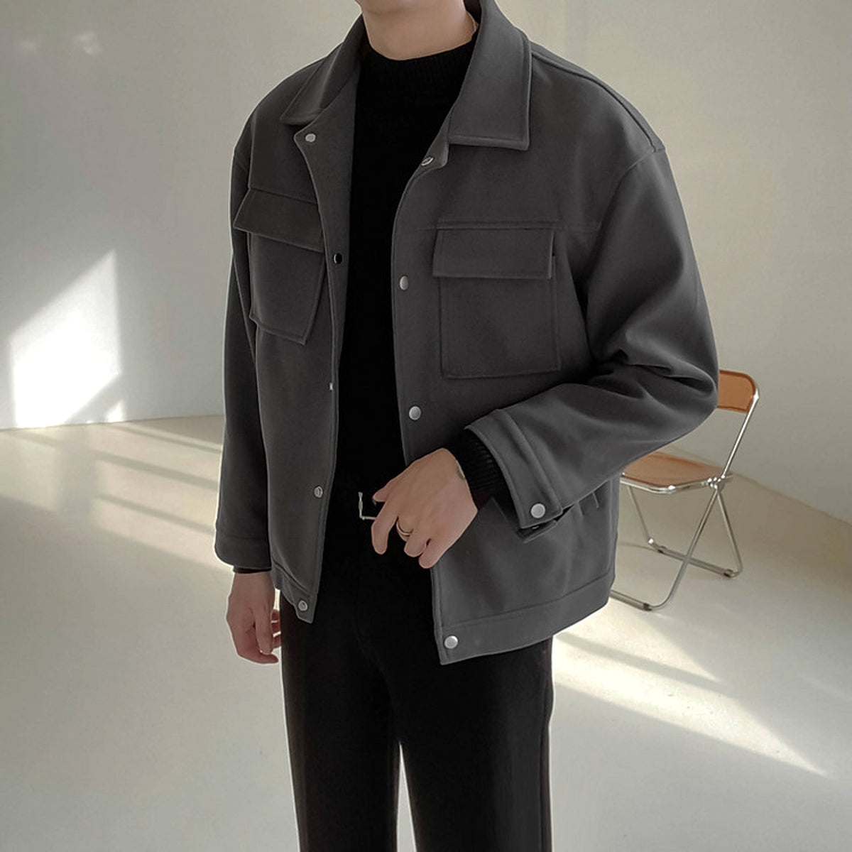 Men's Thick Loose Casual Short Jacket - enhanced image 3