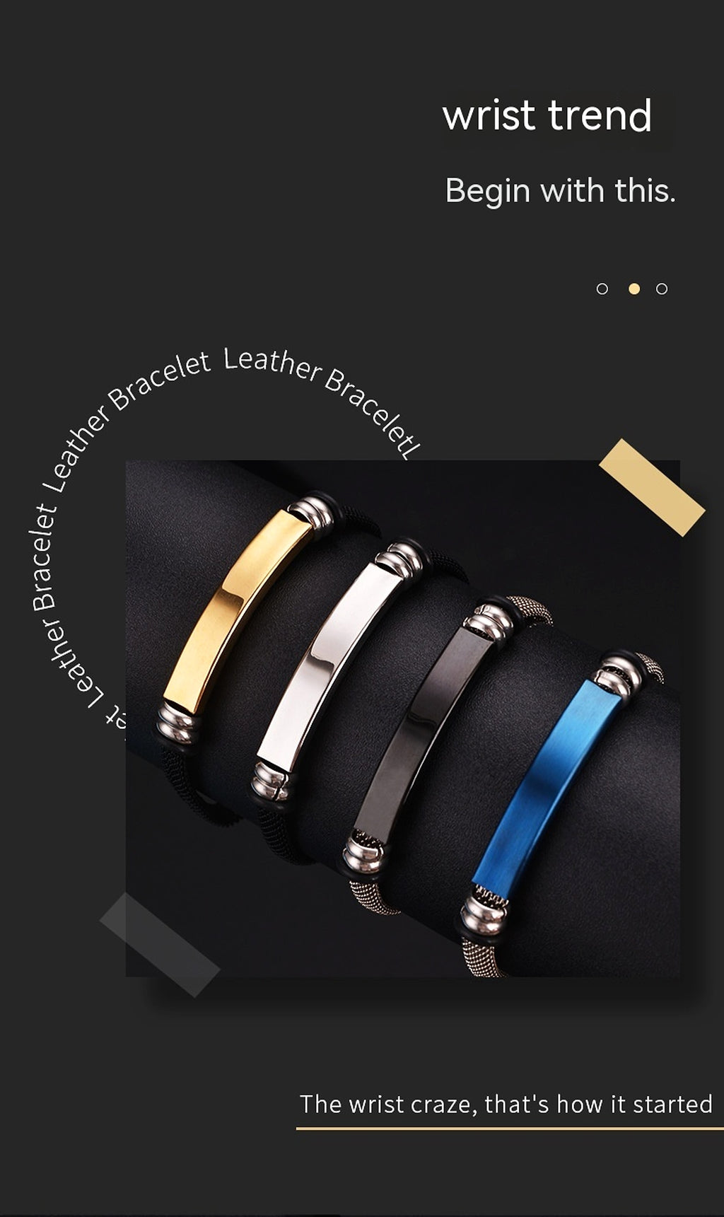 Men's Vintage Stainless Steel Bracelet - enhanced image 3