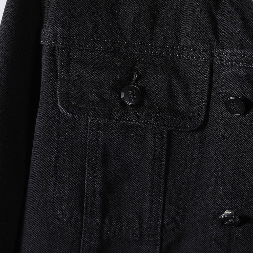 Men's Year Denim Clothes Black DressShirt