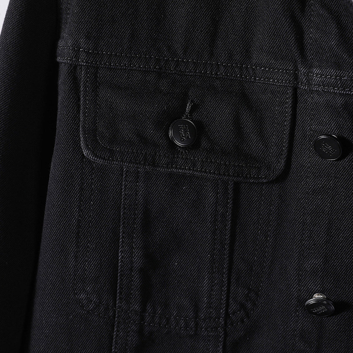 Men's Year Denim Clothes Black DressShirt