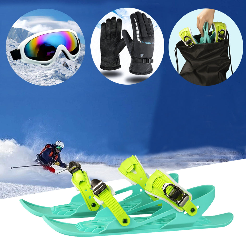 Mini Ski Skates Portable Short Skiboard Adjustable Skates For Snow - enhanced image 3