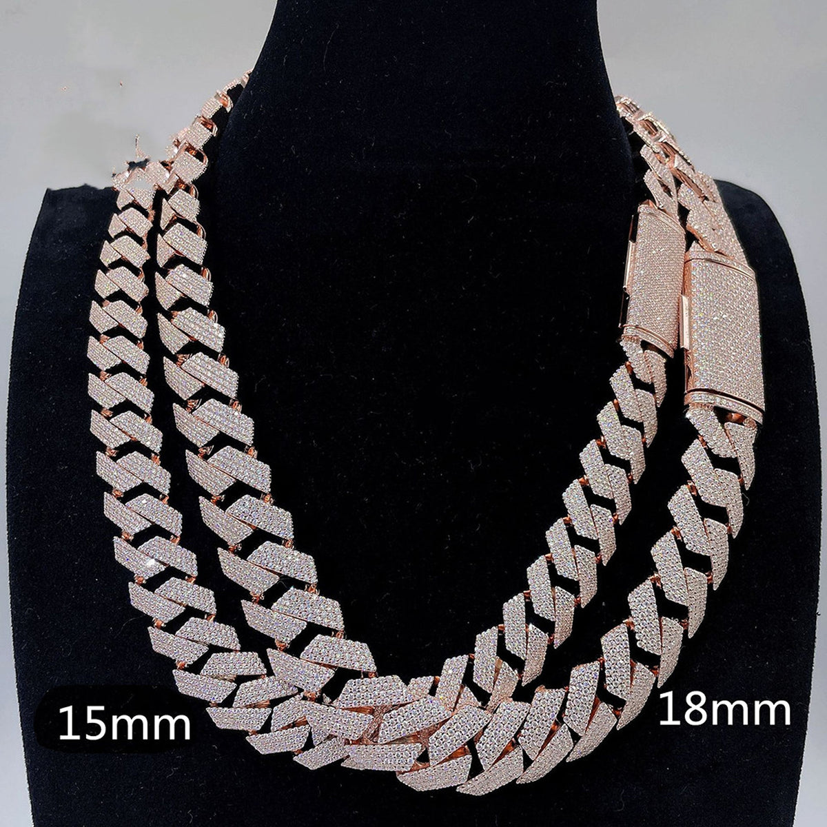 Moissanite Cuban Link Chain Necklaces S925 Silver - enhanced image 3