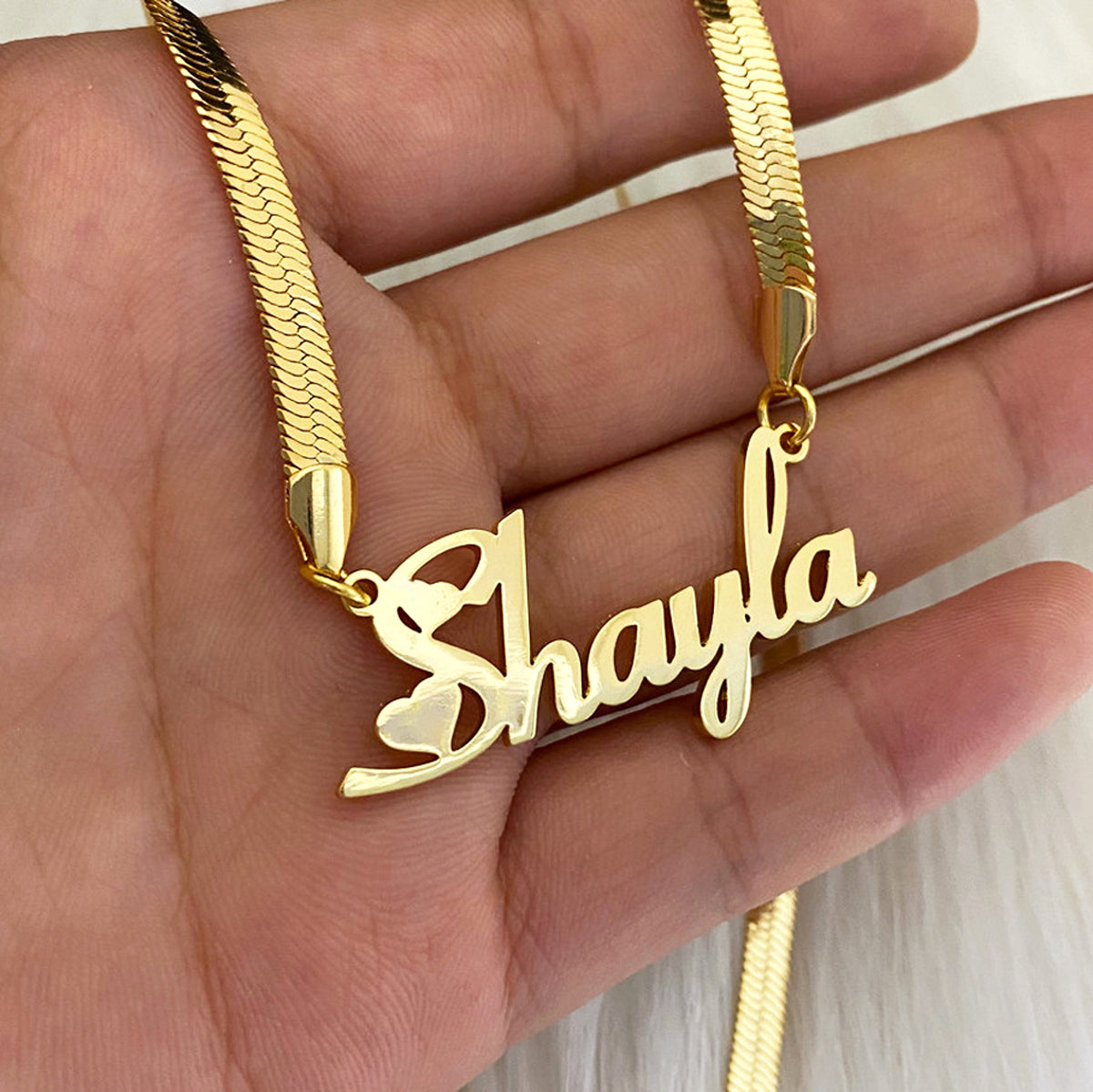 Necklace Stainless Steel Name Snake Chain Necklace - enhanced image 3