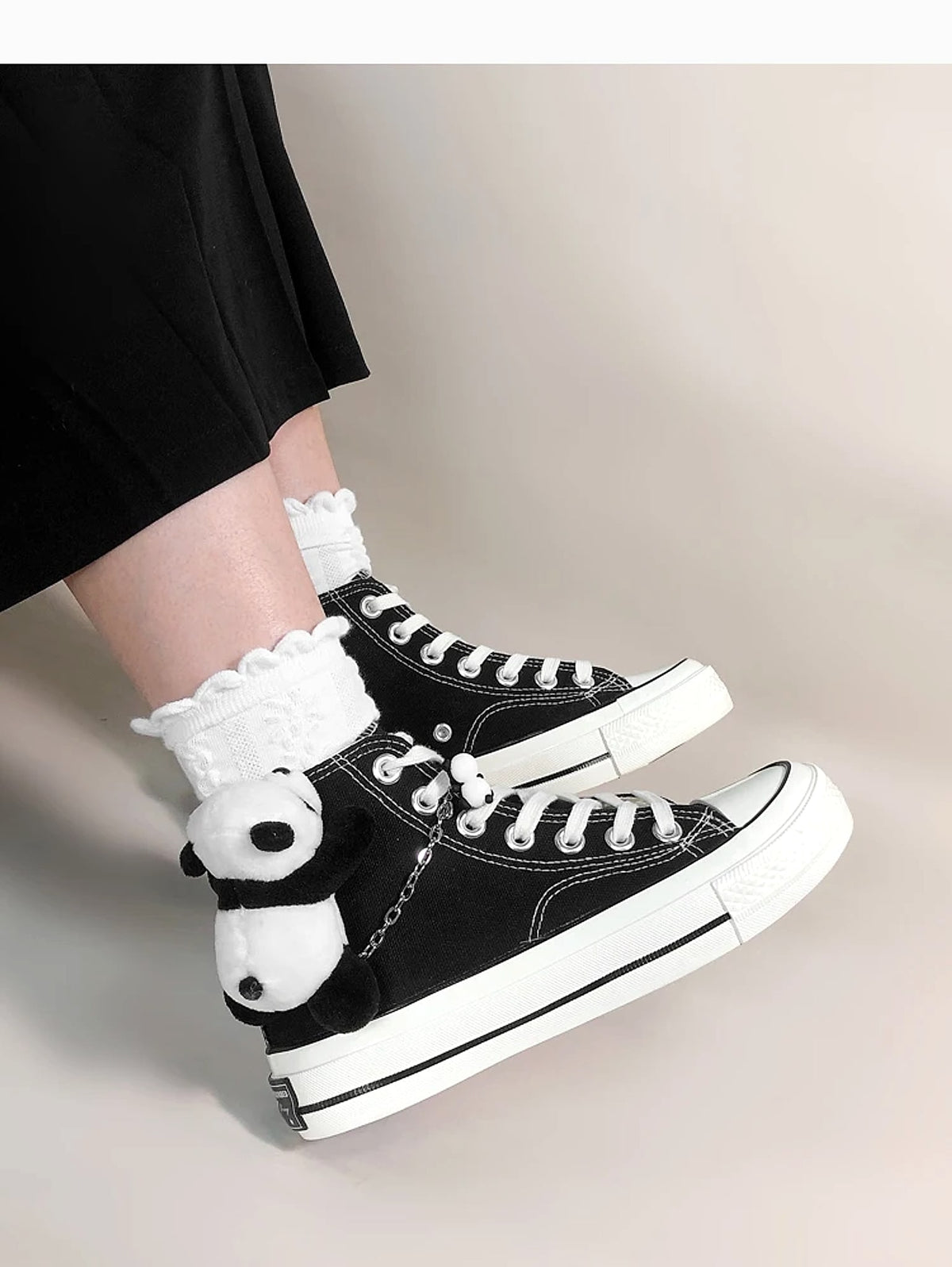 PandaX™ – High Top Canvas Sneakers with Plush Panda - enhanced image 3