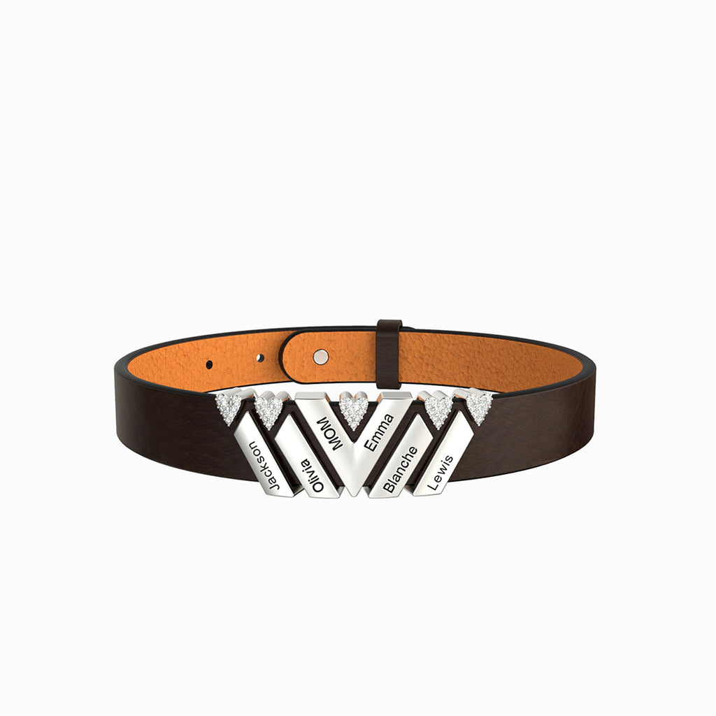 New Leather DIY Lettering Bracelet Drill Buckle - enhanced image 3