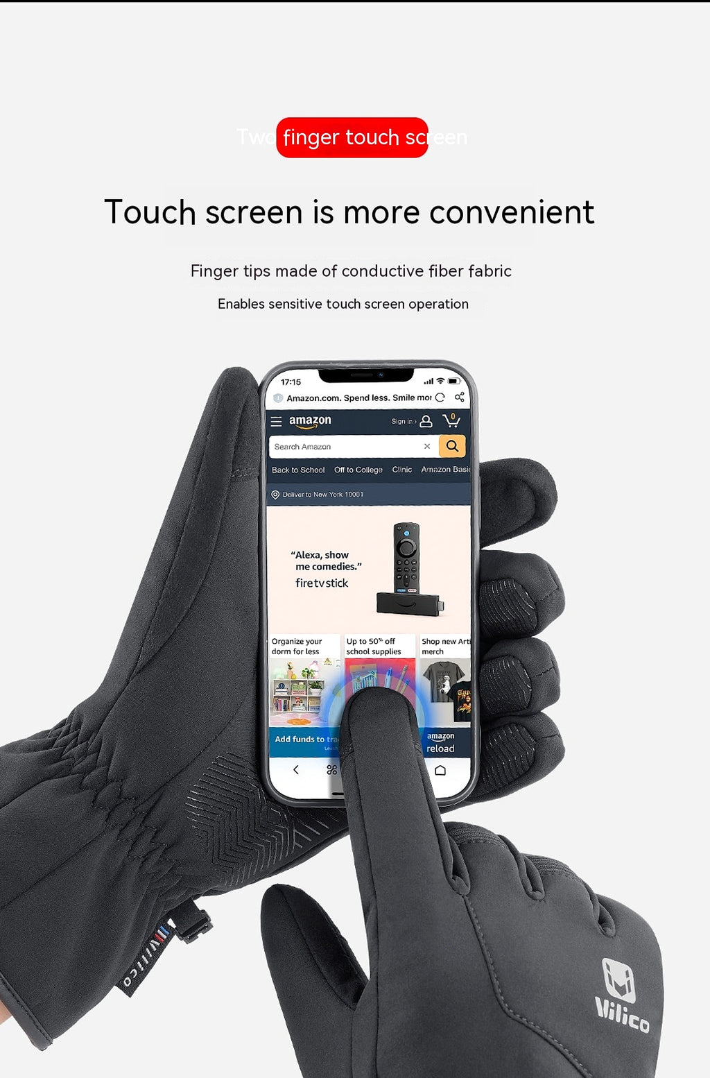 Outdoor Winter Warm Gloves Waterproof Windproof Touch Screen - enhanced image 3