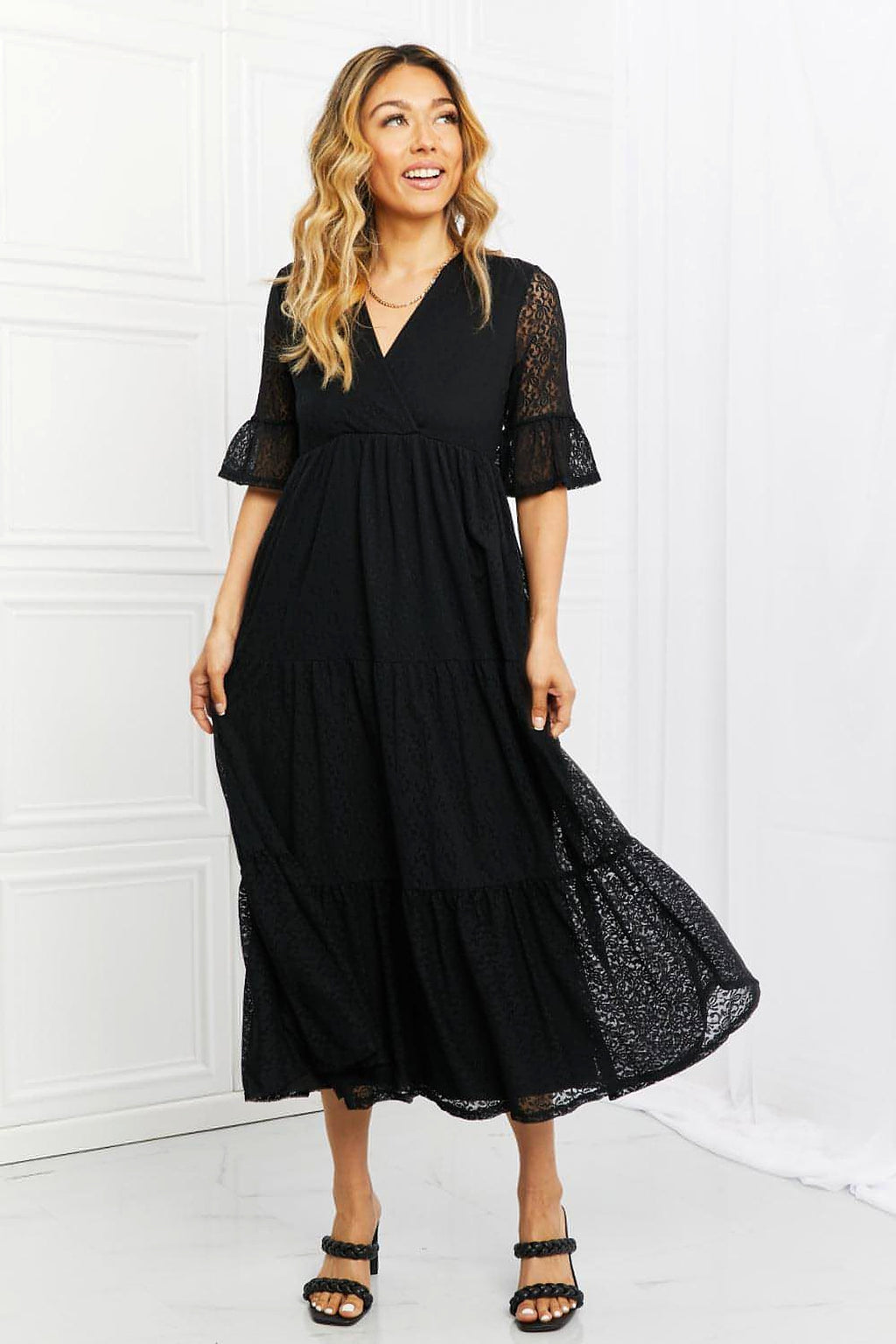 P & Rose Lovely Lace Full Size Tiered Dress - enhanced image 3