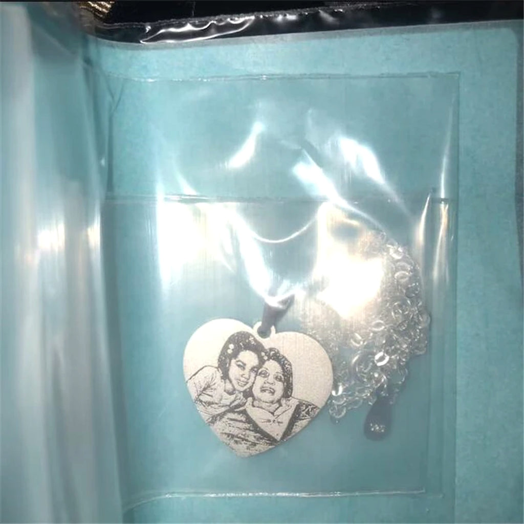 Pattern Photo Carving Personality DIY Titanium Steel Necklace - enhanced image 3