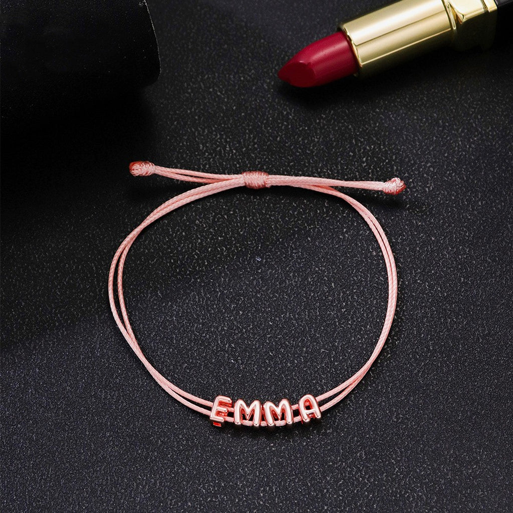 Personalized DIY 26 Letter Woven Hand Rope Bracelet – Custom Name Wristband - enhanced image 3