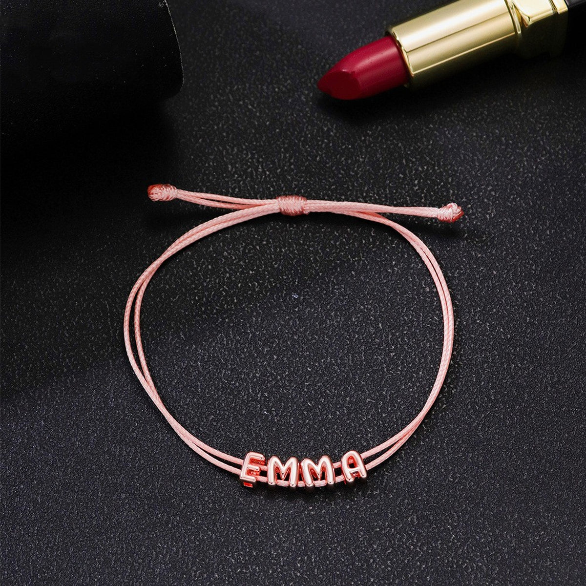 Personalized DIY 26 Letter Woven Hand Rope Bracelet – Custom Name Wristband - enhanced image 3