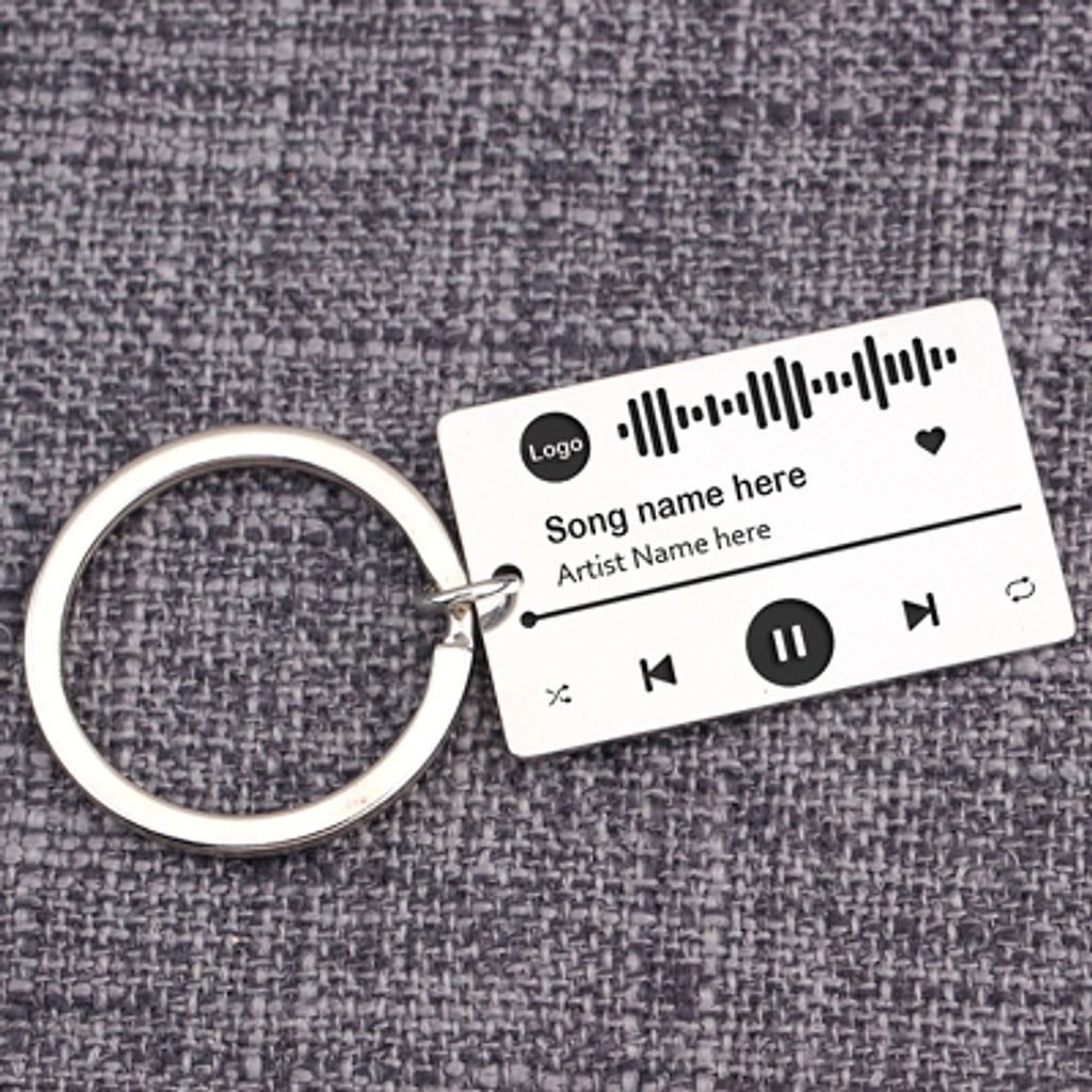 Personalized DIY Custom Music Scan Code Keychain Stainless Steel - enhanced image 3