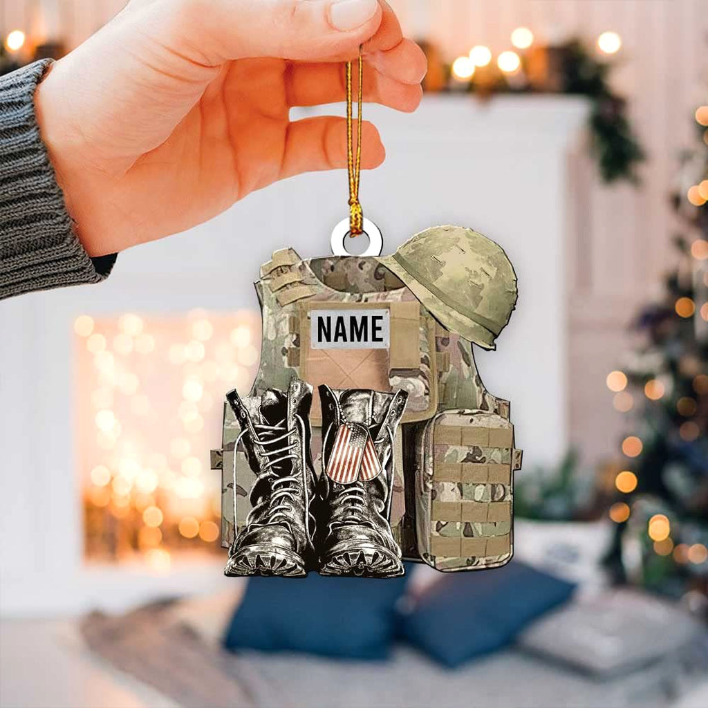 Personalized Veteran Soldier Backpack Charm Acrylic - enhanced image 3