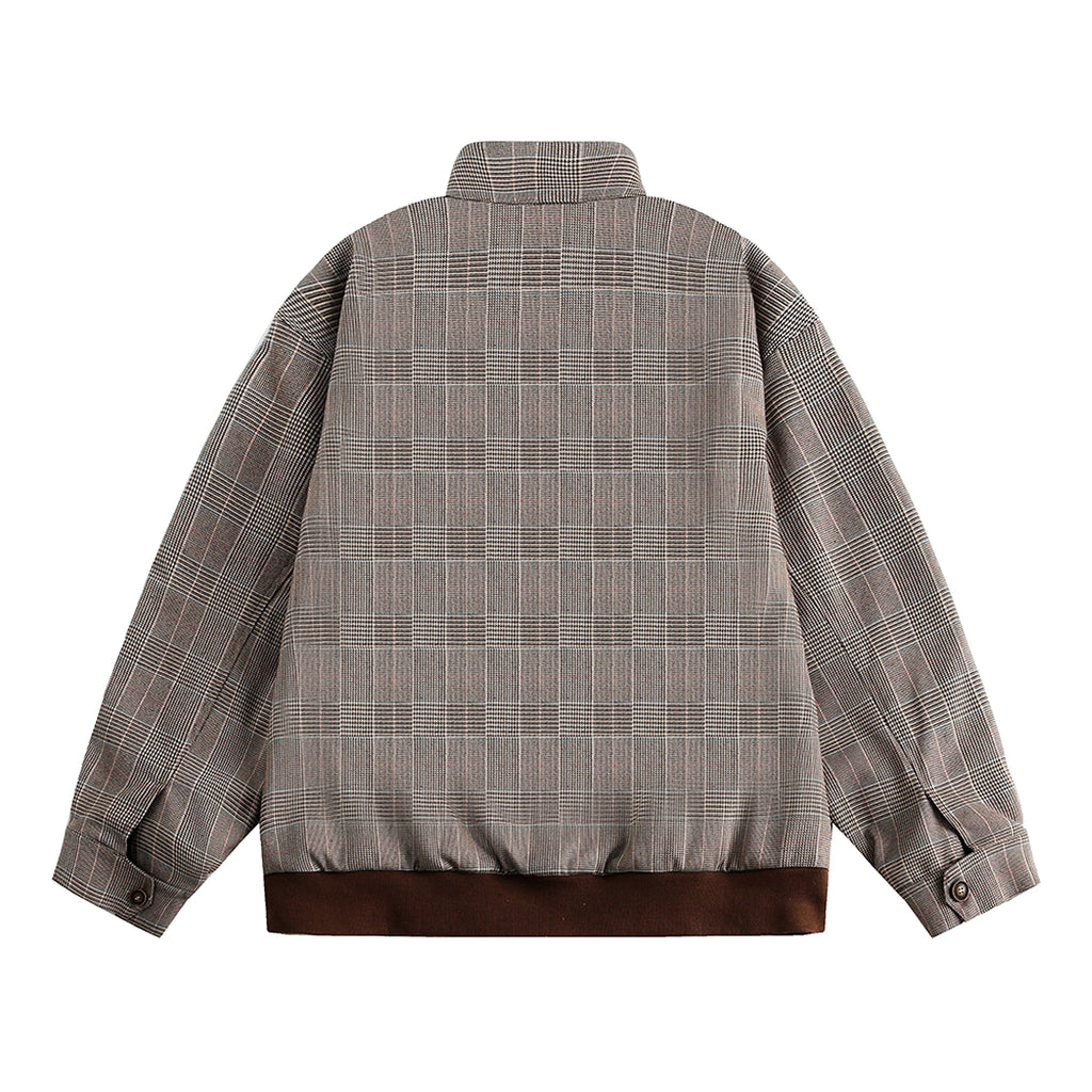 Plaid Loose-fitting Stand-up Collar Jacket Men And Women - enhanced image 3