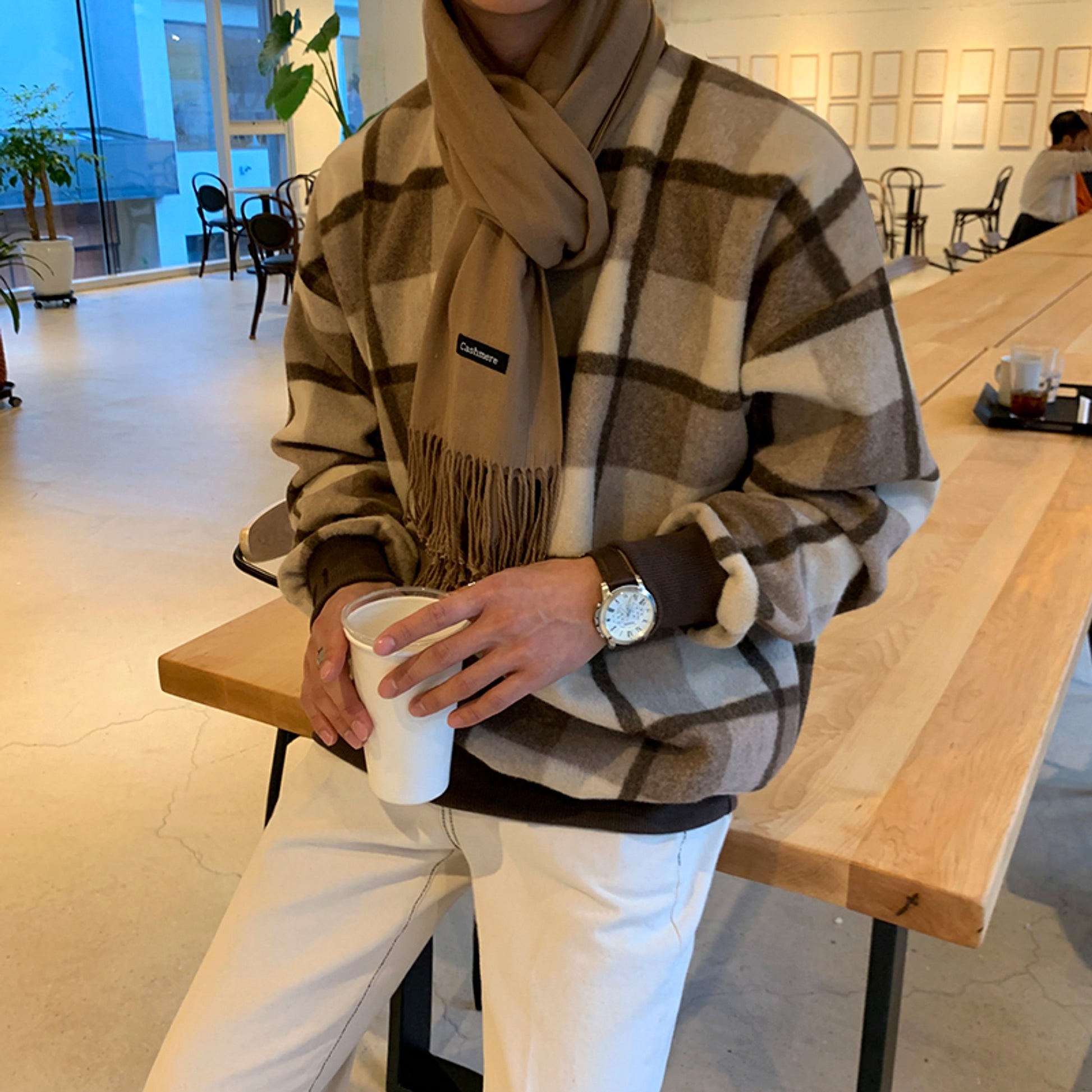 Plush Plaid Sweater Men's - enhanced image 3
