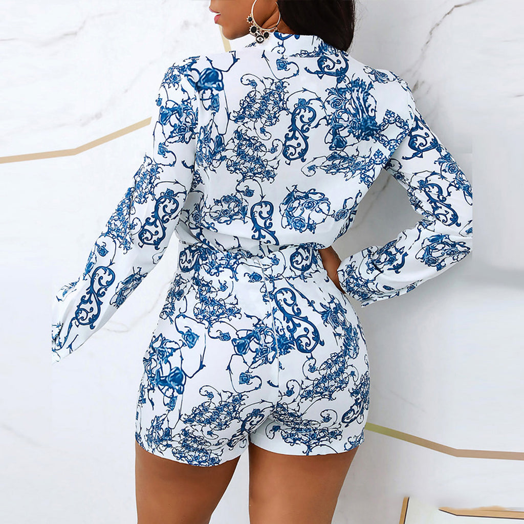Printed long sleeve jumpsuit - enhanced image 3