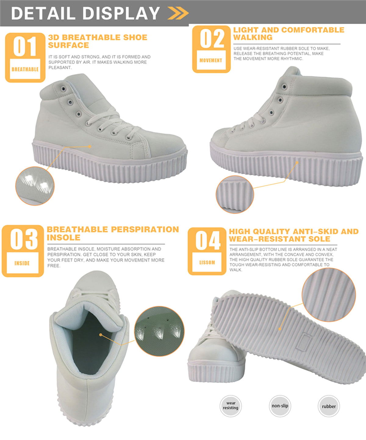 PrintKicks™ – Custom High-Top Platform Sneakers (Women) - enhanced image 3