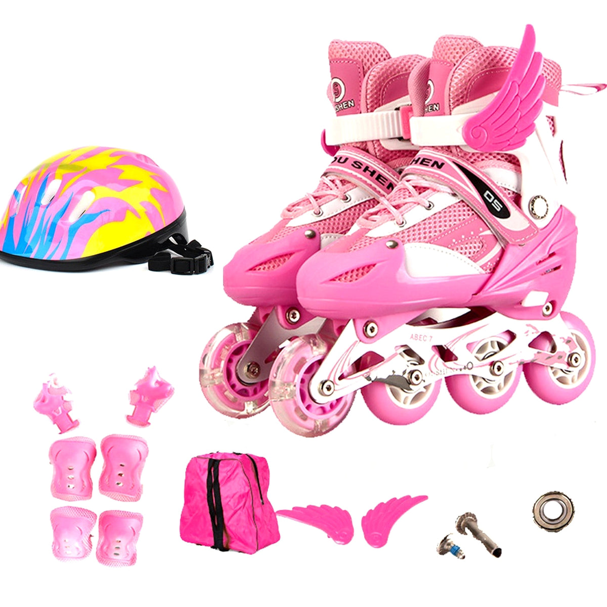 Pu Single Wheel Adjustable Children's Roller Skates - enhanced image 3