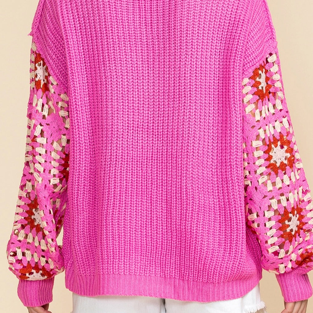 Pullover Long Sleeve Top Women's Casual All-match Crocheted Knitted Sweater - enhanced image 3