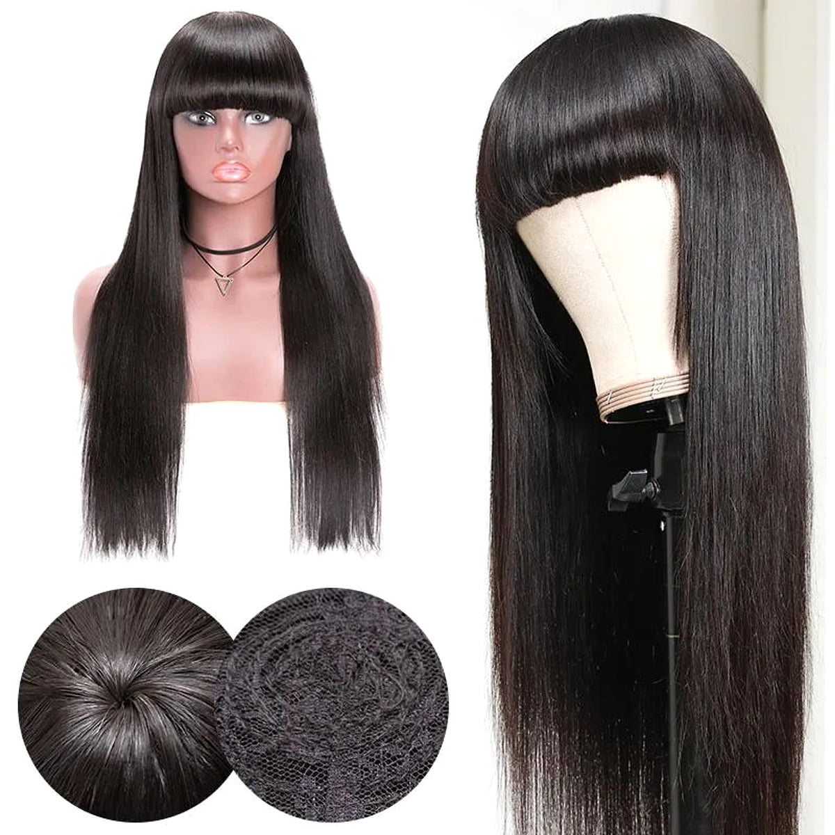 LuxeWave - Real hair wig headgear NOIR - enhanced image 3