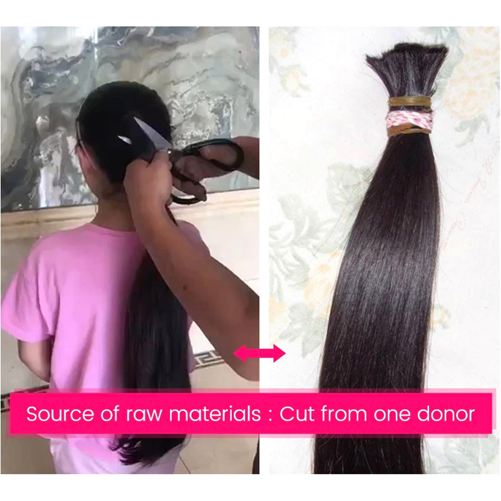 Real human hair straight wave human hair hair curtain natural color wig hair extension - enhanced image 3