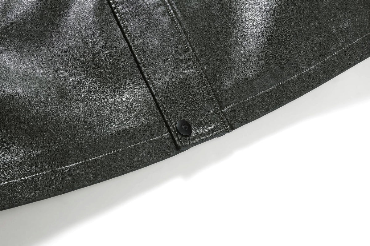 Real Leather Men's Winter Jacket – Thickened & Fleece-Lined Elegance - enhanced image 3