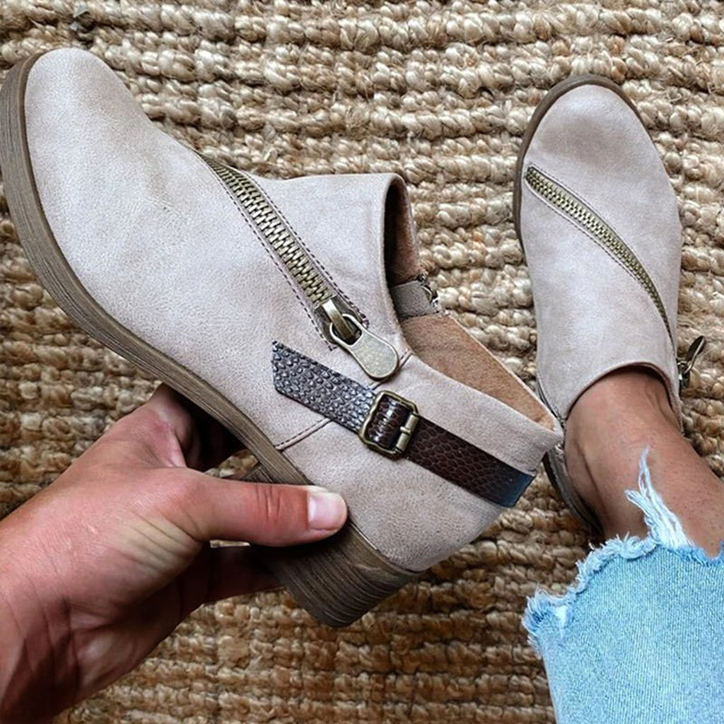 Business Boots With Side Zipper Belt Women's Shoes - enhanced image 3
