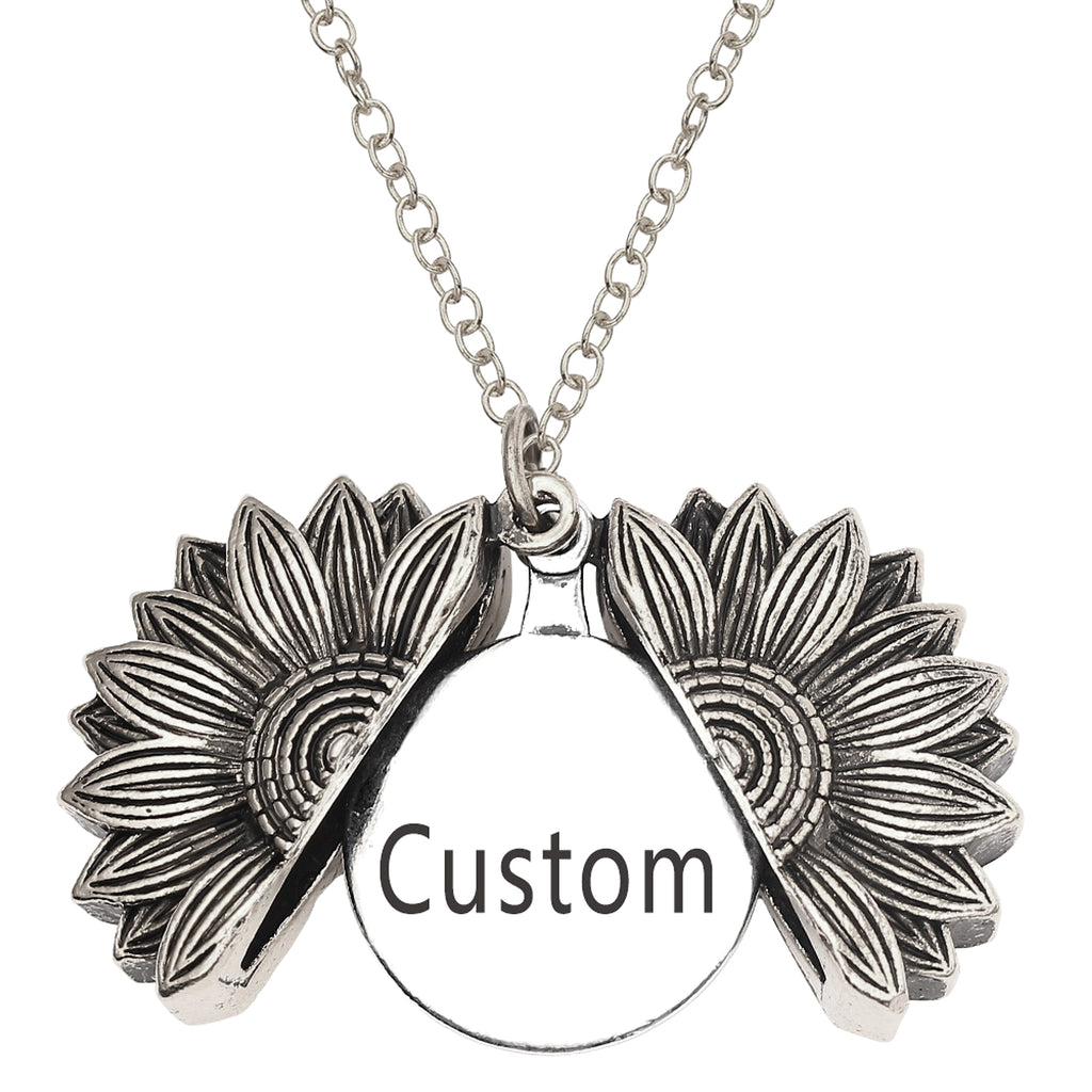Retro Necklace Cross-border Sunflower Can Double-layer Lettering - enhanced image 3