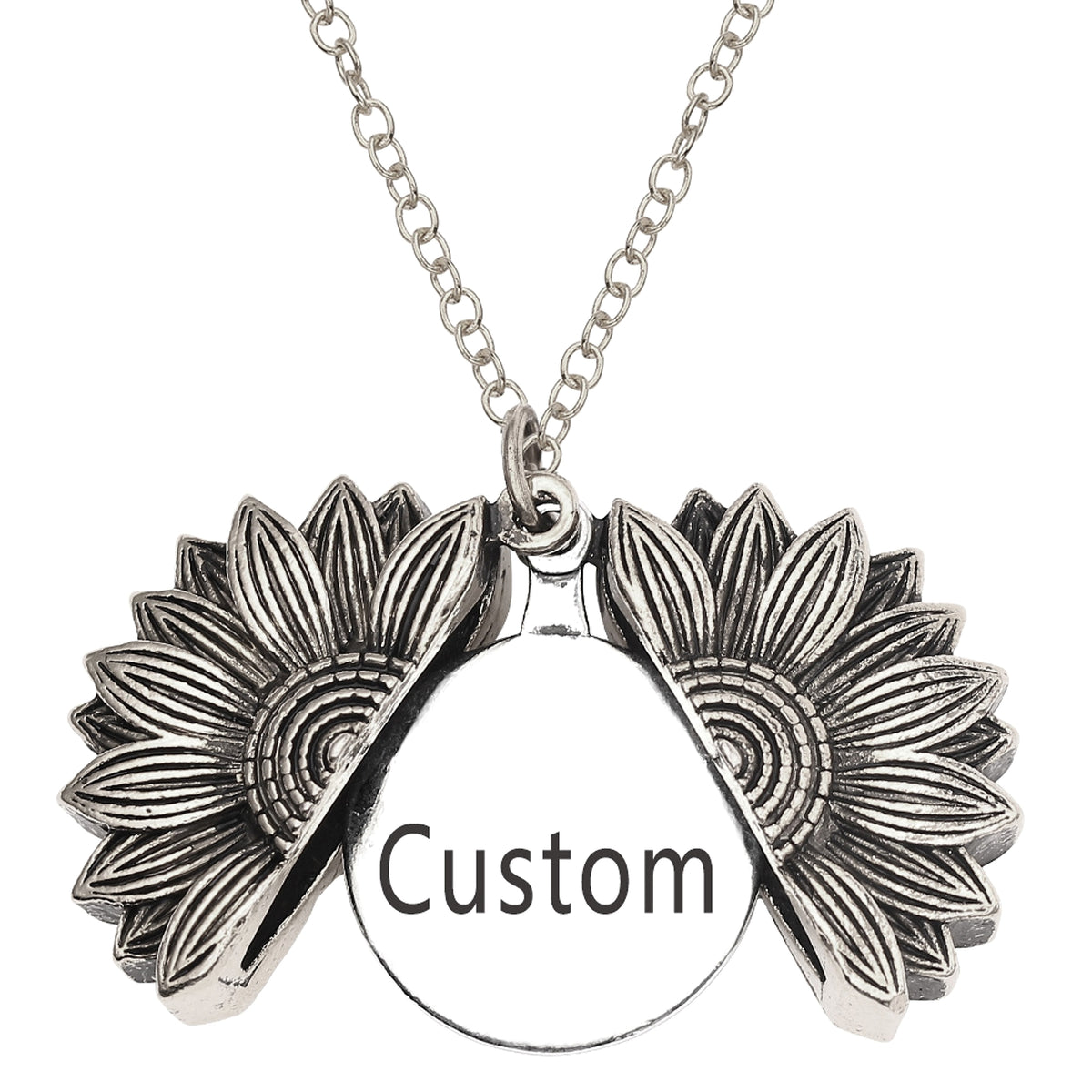 Retro Necklace Cross-border Sunflower Can Double-layer Lettering - enhanced image 3