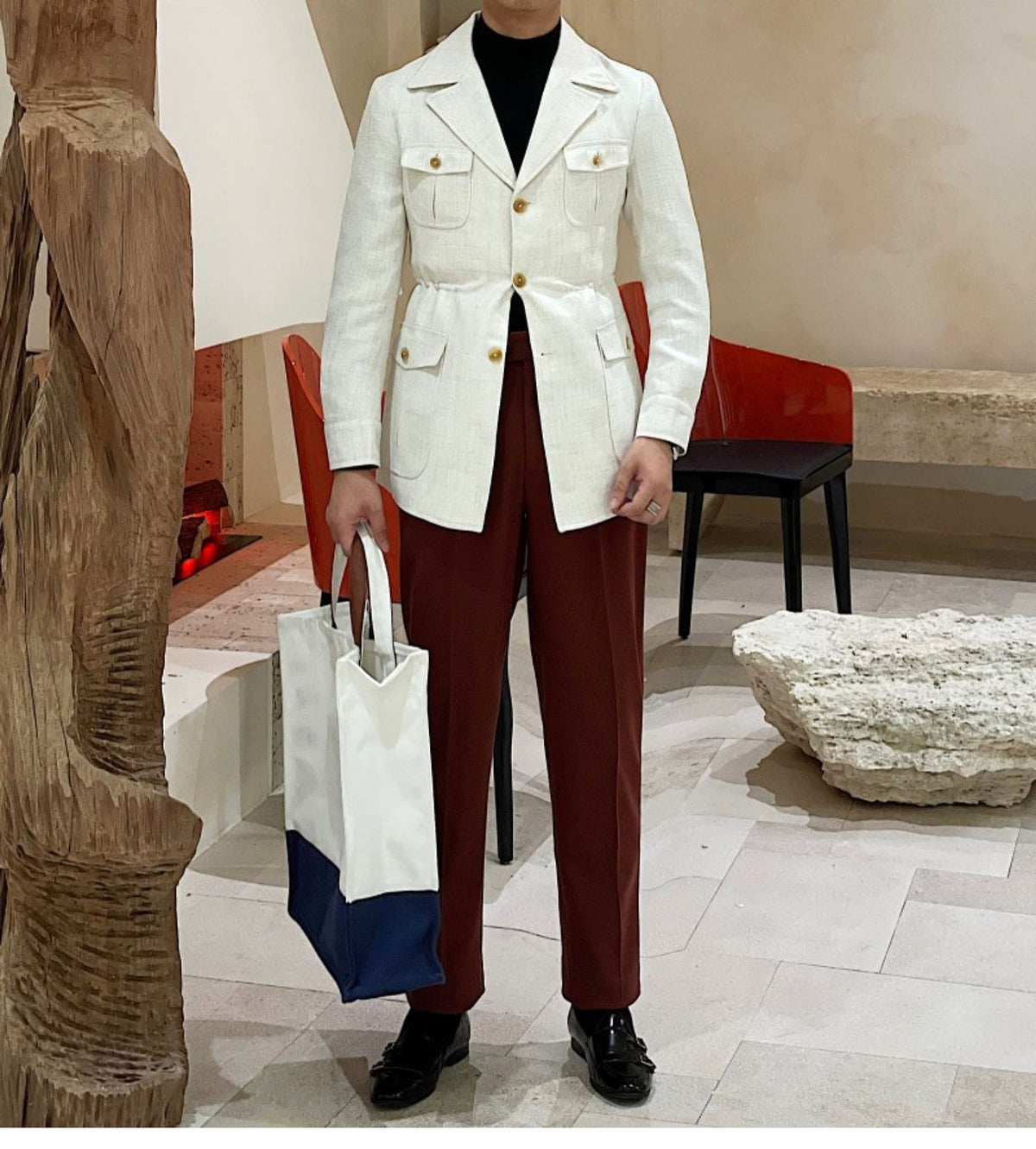 CinchForme™ – Retro Waist-Cinched Casual Suit Jacket - enhanced image 3