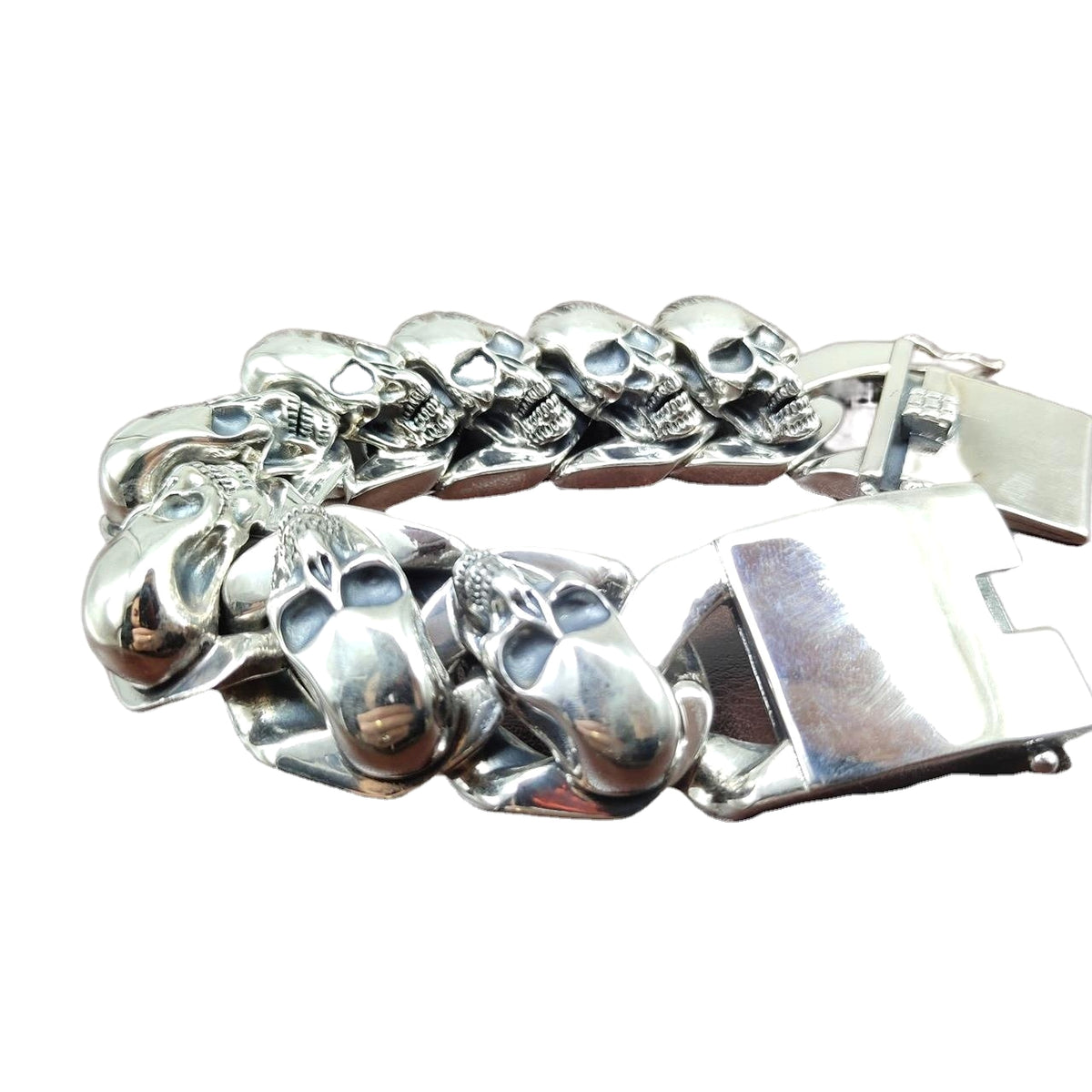S925 Personality Feather Skull Bracelet For Men - enhanced image 3