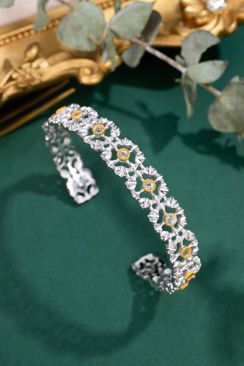S925 Silver Natural Topaz Bracelet - enhanced image 3