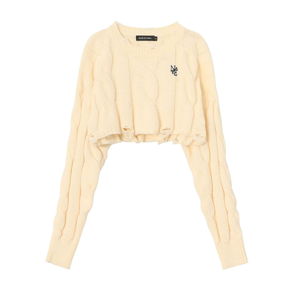 Short Long Sleeve Lazy Wind Pullover Knit Sweater Spice Girl Crew Neck Top Women - enhanced image 3