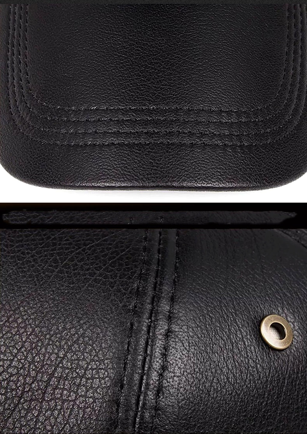 Shot the Sheriff Sheepskin Leather Hat Men's Warm - enhanced image 3