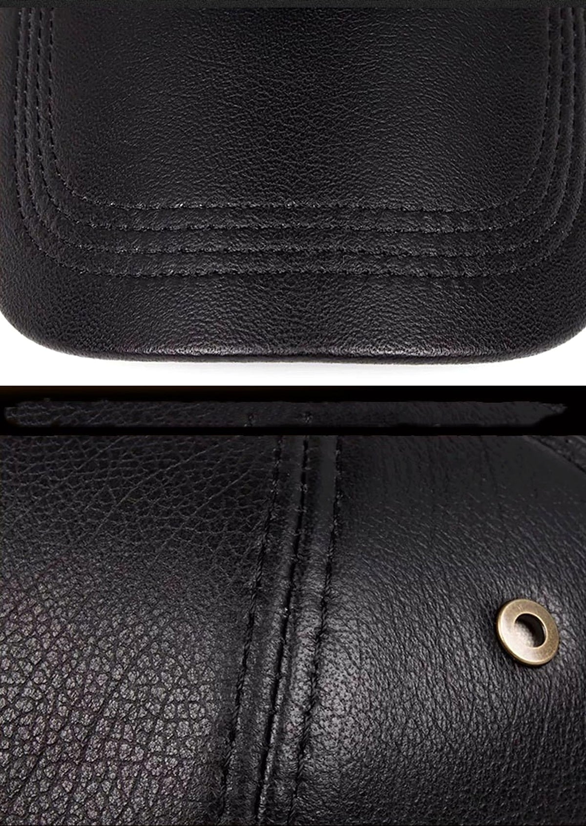 Shot the Sheriff Sheepskin Leather Hat Men's Warm - enhanced image 3