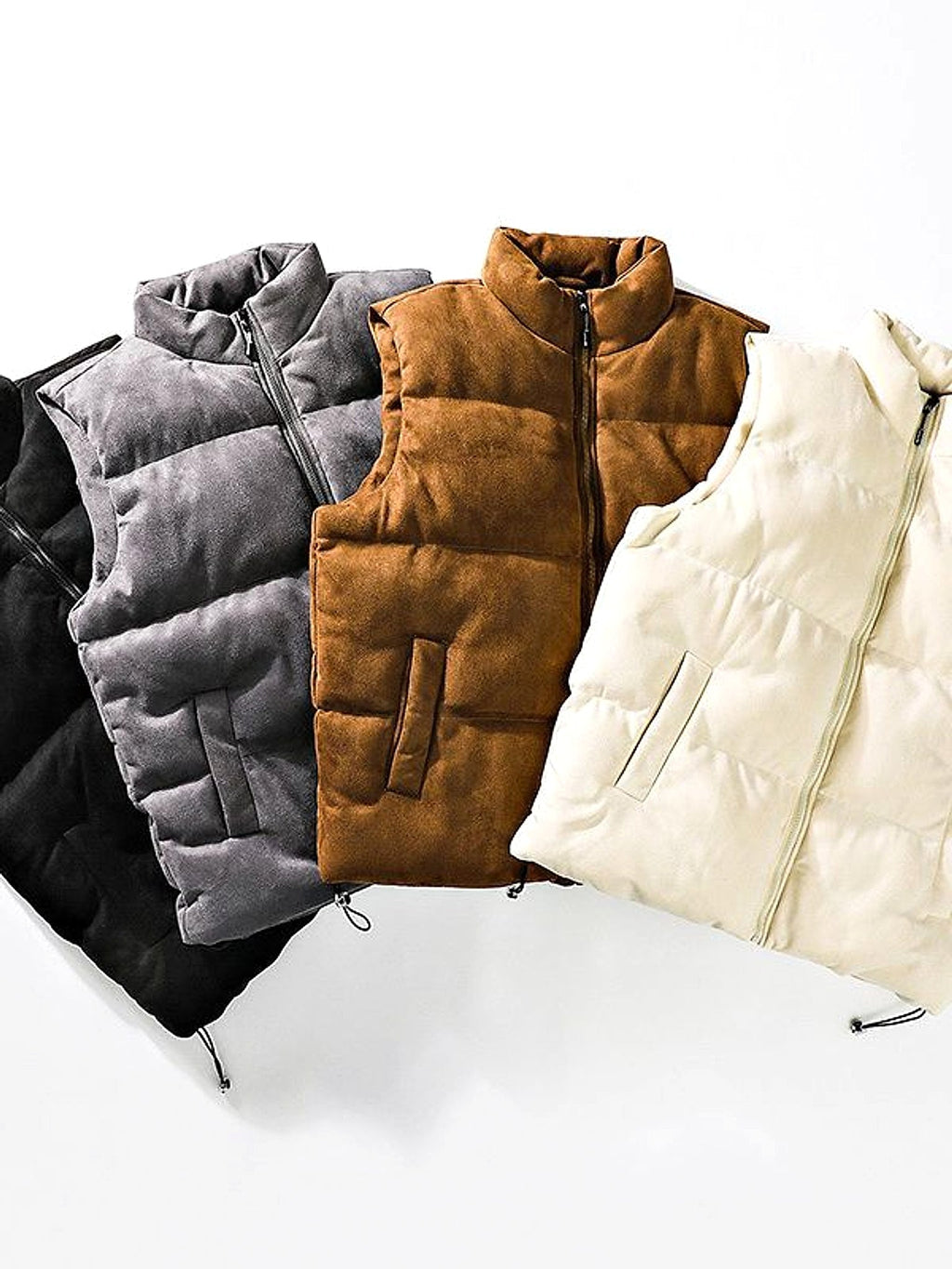 Simple Stand-up Collar Cotton-padded Clothes Vest For Men
