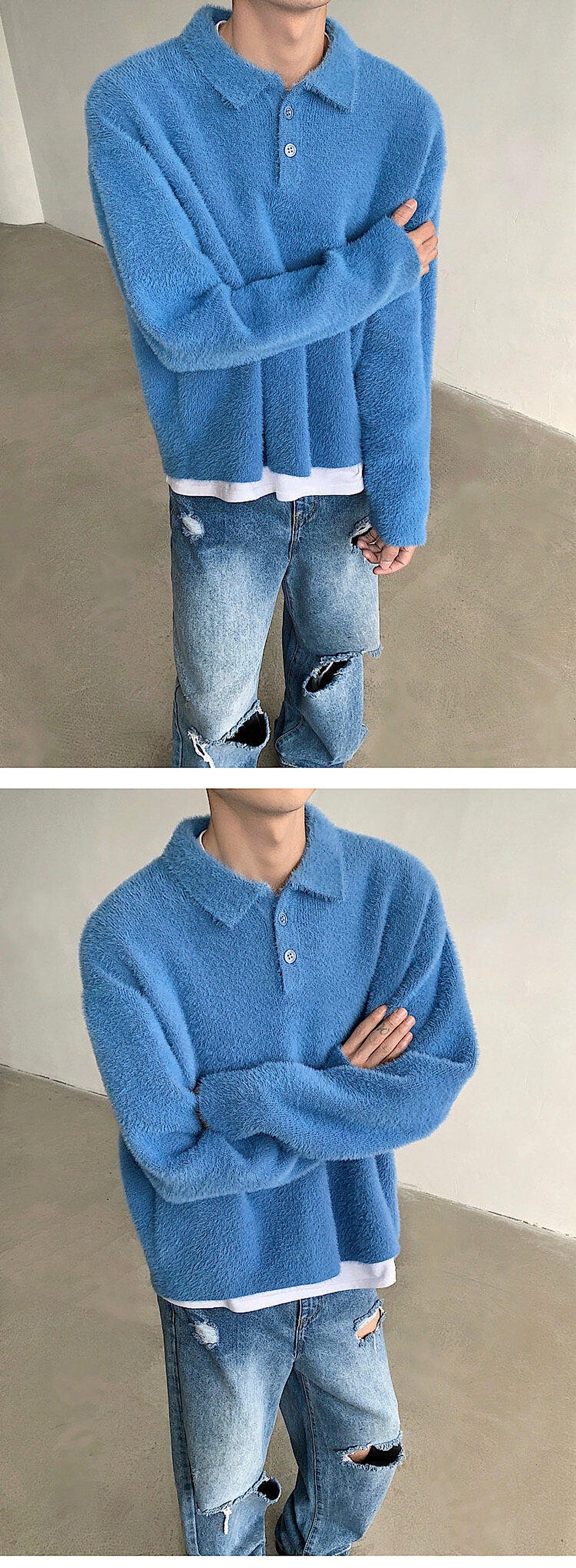 Skin-friendly Mohair Pullover Sweater - enhanced image 3
