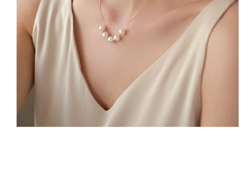 Radiant Pearl 18K Gold Adjustable Necklace - enhanced image 3