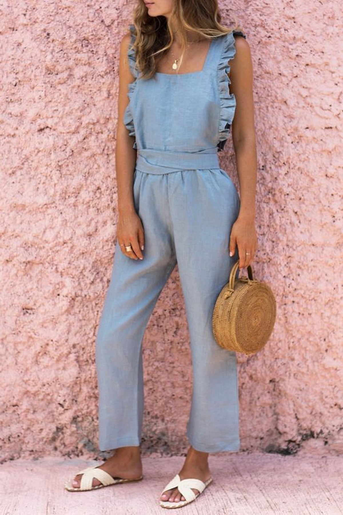 Sleeveless lace-up jumpsuit - enhanced image 3
