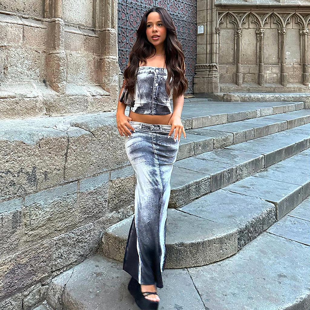 Slim-fit Sheath Split Skirt - enhanced image 3