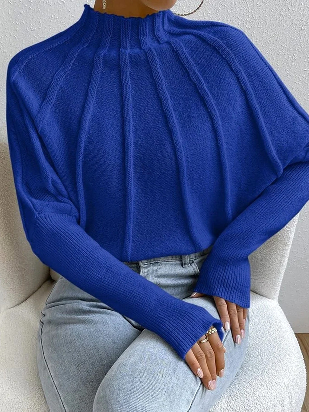Solid Color Loose Spider Mesh Casual Short Sweater Women - enhanced image 3