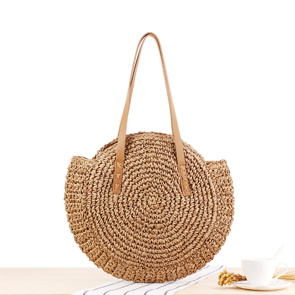 SolunaBag™ – Round Woven Straw Edition - enhanced image 3