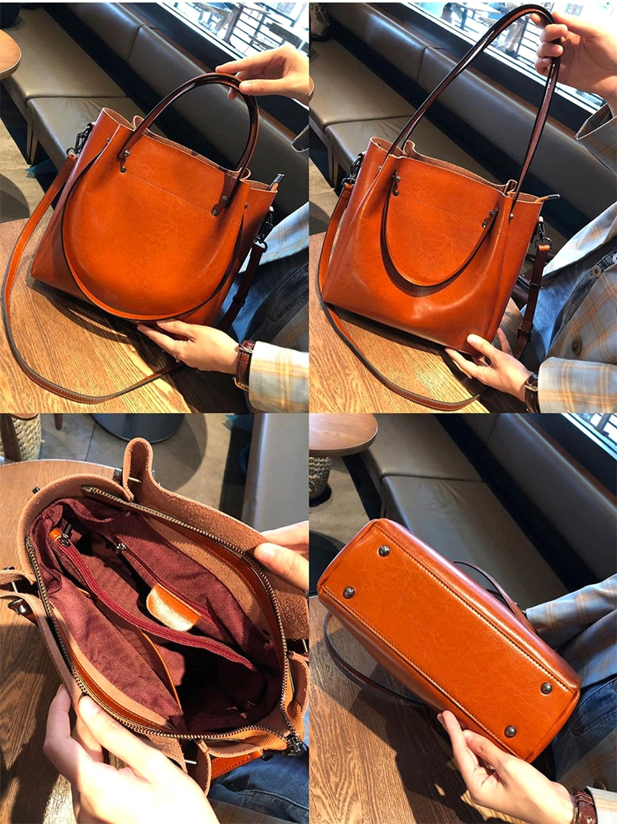 SolunaWeave™ – Heritage Luxe Leather Tote - enhanced image 3