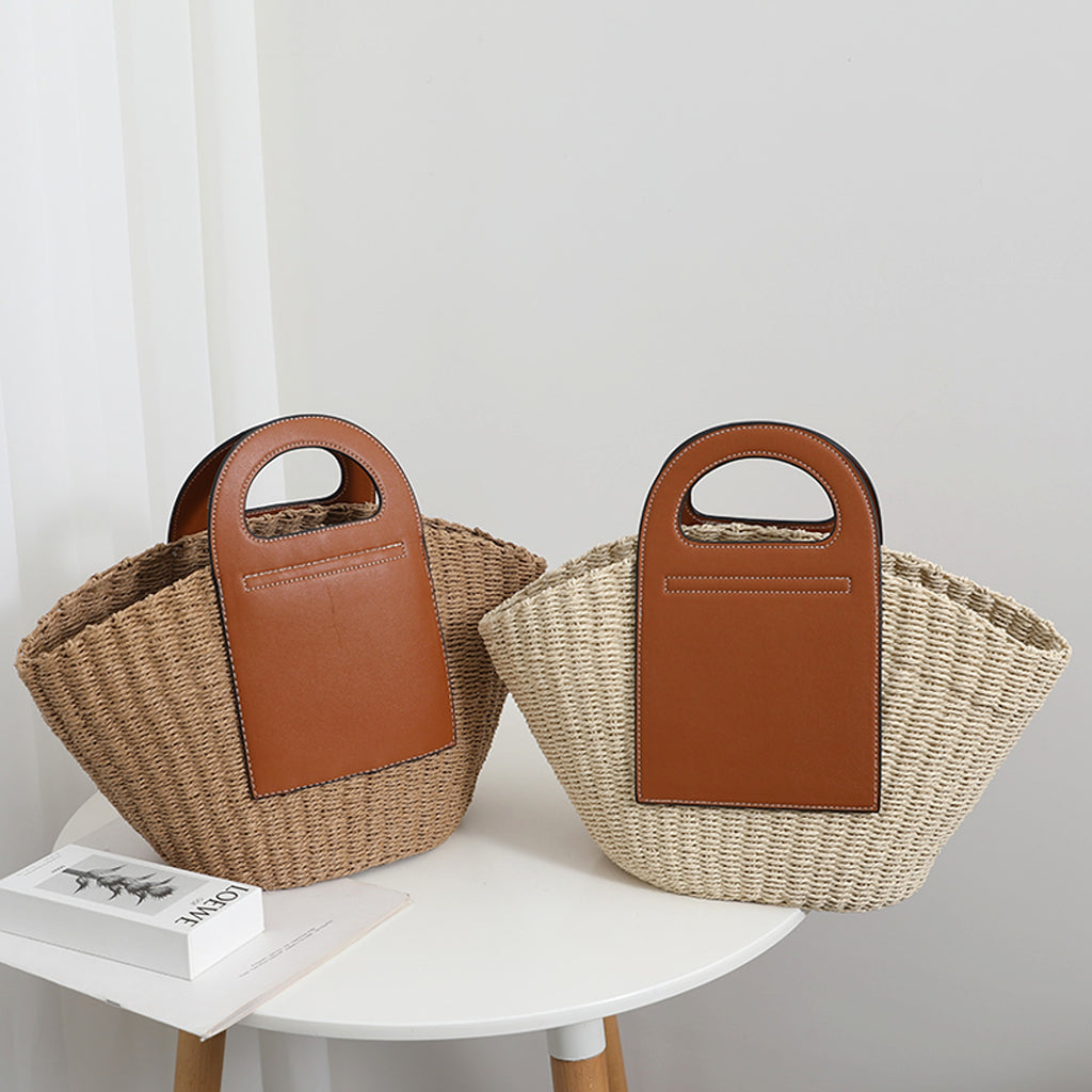 SolunaWeave™ – Retro Splice Straw Tote - enhanced image 3